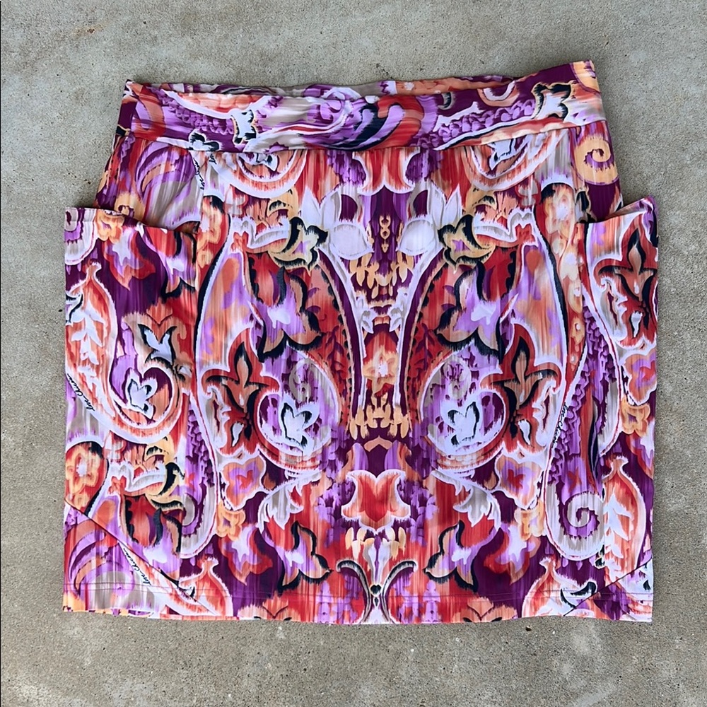 Chico's Vibrant Pink and Purple Cargo Mini Skirt